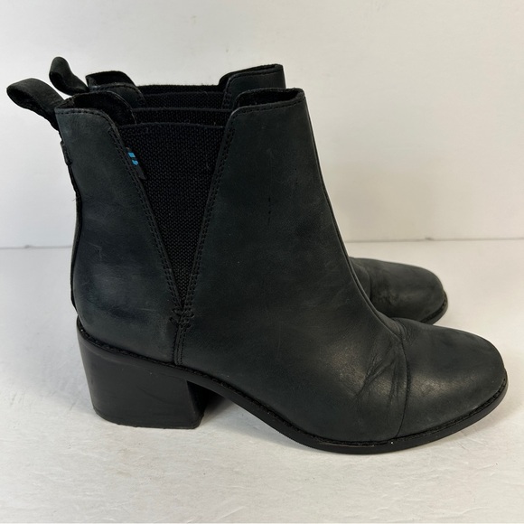 Toms Black Leather Ankle Booties 8.5 - Picture 5 of 9